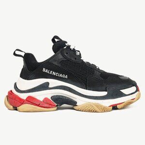 Balenciaga Triple S "Black Red" Chunky Low-Top Sneakers